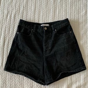 Black Denim Shorts, High Waisted